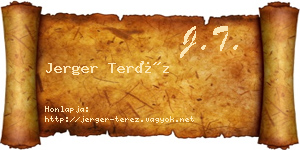 Jerger Teréz névjegykártya